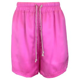 Autre Marque-Rick Owens Hot Pink 2023 Silk Satin Shorts-Pink