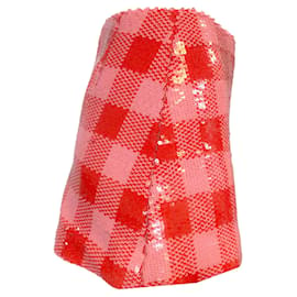 Autre Marque-Carolina Herrera Tinto / Mini saia xadrez de lantejoulas rosa-Multicor