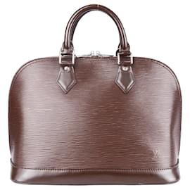 Louis Vuitton-Louis Vuitton Alma PM Handtasche aus braunem Epi-Leder-Braun