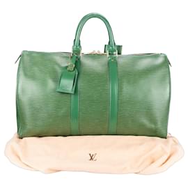 Louis Vuitton-Louis Vuitton Green Epi Leather Keepall 45-Green
