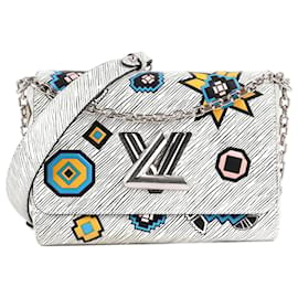 Louis Vuitton-Borsa Louis Vuitton Azteque Twist MM in pelle Epi bianca-Multicolore