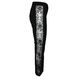 Versace-Vintage Black Pants with Lace Panels-Black