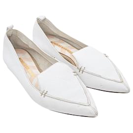 Nicholas Kirkwood-Zapatos planos con punta puntiaguda-Blanco