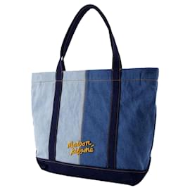 Autre Marque-Bolso Shopper Mediano Fox Head - Maison Kitsune - Denim - Azul-Azul