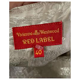 Vivienne Westwood-Vivienne Westwood Vestido con cuello vuelto y etiqueta roja en poliéster color crema-Blanco,Crudo
