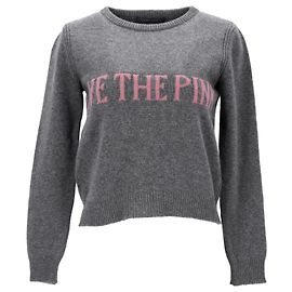 Alberta Ferretti „Live The Pink“-Pullover aus grauem Kaschmir Grau