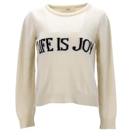 Alberta Ferretti-Maglione Alberta Ferretti 'Life is Joy' in cashmere color crema-Bianco,Crudo