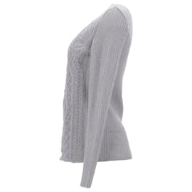 Alberta Ferretti-Pull en tricot torsadé Alberta Ferretti en mohair gris-Gris
