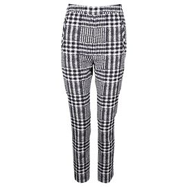 Hugo Boss Navy and White Check Pants Blue Navy blue