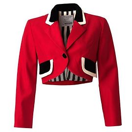 Moschino Cropped Vintage Military Jacket Red