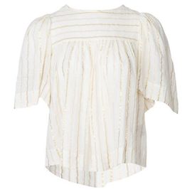 Isabel Marant Etoile Gold Stripes Detail Blouse White Cream