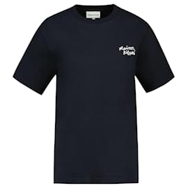 Autre Marque-Camiseta Conforto para Caligrafia - Maison Kitsune - Algodão - Preto-Preto