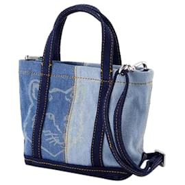Autre Marque-Mini sac cabas Fox Head - Maison Kitsune - Denim - Bleu-Bleu