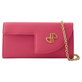 Autre Marque-Wallet On Chain - PATOU - Leather - Pink-Pink