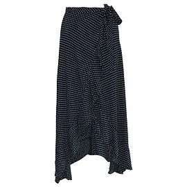 Reformation Falda cruzada de lunares Negro