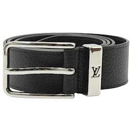 Louis Vuitton-Louis Vuitton Pont Neuf 35mm Belt in Black Taurillon Calf Leather-Black