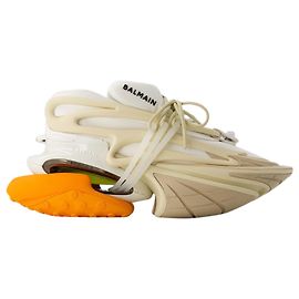 Niedrige Einhorn-Sneaker – Balmain – Leder – Beige Beige