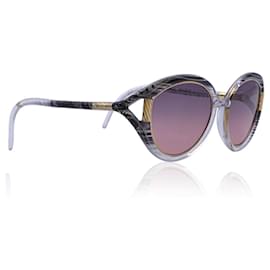 Autre Marque-Vintage Grey Gradient B10 Crystals Oval Sunglasses 140 mm-Grey