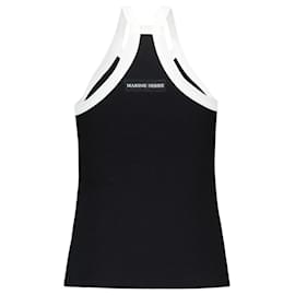 Marine Serre-Costilla 2X2 Camiseta sin mangas - Marine Serre - Algodón - Negro-Negro