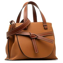 Loewe-Bolso satchel Loewe marrón Mini Gate con asa superior-Castaño