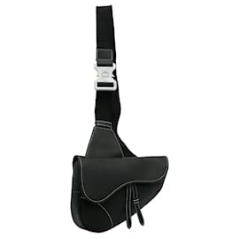 Dior-Sac à bandoulière Saddle en cuir grainé noir Dior-Noir