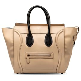 Céline-Bolso tote mini bicolor marrón Celine para equipaje-Castaño,Negro,Beige