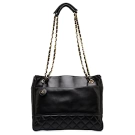 Chanel-Chanel Black Quilted Lambskin Tote Bag-Black