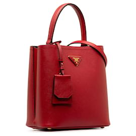 Prada-Prada - Rote mittelgroße Handtasche aus Saffiano-Leder-Rot
