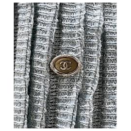 Chanel-Paris / Versailles Barock Falten Kaschmir Kleid-Blau
