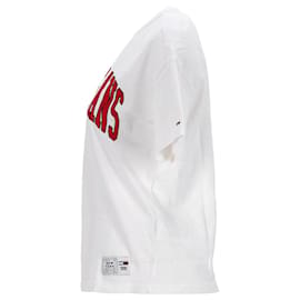 Tommy Hilfiger-T-shirt con logo in jersey da donna-Bianco,Crudo