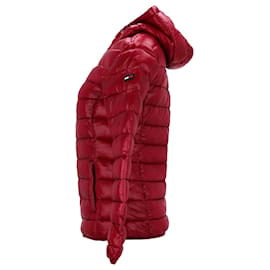 Tommy Hilfiger-Tommy Hilfiger Womens Quilted Hooded Jacket in Red Nylon-Red