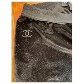 Chanel-Calças, leggings-Preto