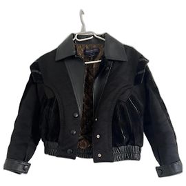 Louis Vuitton Black Leather Biker Jacket Black
