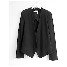 Chloé-Chaqueta blazer negra texturizada inspirada en un esmoquin de Chloe.-Negro