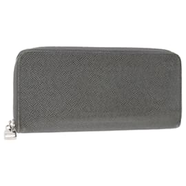 Louis Vuitton-LOUIS VUITTON Taiga Zippy Wallet Vertical Gray Gracie M32601 LV Auth 66861-Other,Grey