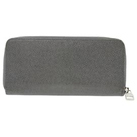 Louis Vuitton-LOUIS VUITTON Taiga Zippy Wallet Vertical Gray Gracie M32601 LV Auth 66861-Other,Grey