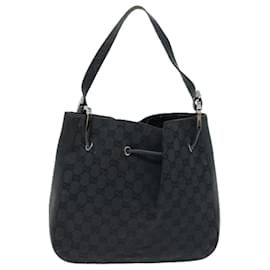 Gucci-gucci GG Canvas Shoulder Bag black 001 3748 Auth ac2775-Black
