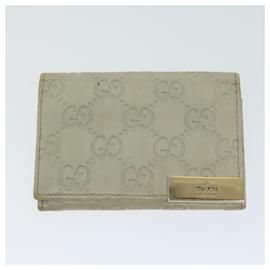 Gucci-GUCCI Guccissima Day Planner Cover Card Case 2Set Beige Pink Auth 66632-Pink,Beige