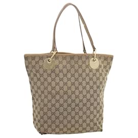 Gucci-GUCCI GG Lona Tote Bag Bege 120836 auth 66932-Bege