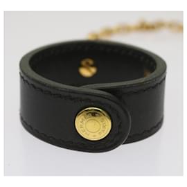 Hermès-HERMES Nomad Glove Holder Charm Leather Black Gold Auth bs12148-Black,Golden