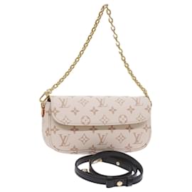 Louis Vuitton-LOUIS VUITTON Monogram Dune Wallet On Chain Ivy Bag Beige M83091 Auth ar11396S-Beige