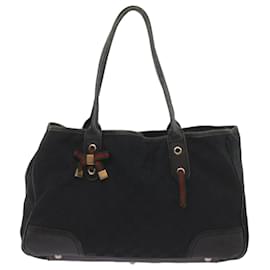 Gucci-Bolso tote bonito GUCCI GG Canvas Web Sherry Line Negro Rojo 163805 Autenticación5889-Negro,Roja