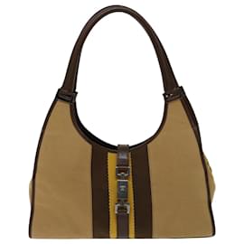 Gucci-GUCCI Jackie Hand Bag Canvas Brown Beige yellow 002 1067 2123 Auth ep3424-Brown,Beige,Yellow