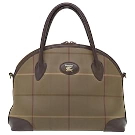 Autre Marque-Burberrys Handtasche aus Canvas mit Nova-Check 2Weg Brown Auth ki4099-Braun