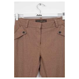 Louis Vuitton-Pantalon droit en laine-Marron
