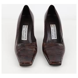 Balenciaga-Leather Heels-Brown