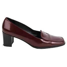 Balenciaga-Leather loafers-Dark red