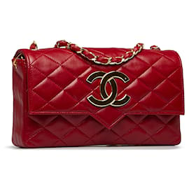 Chanel-CHANEL Bolsas Atemporais/clássico-Vermelho