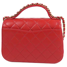 Chanel-Bolsos CHANEL Asa superior CC de moda-Roja