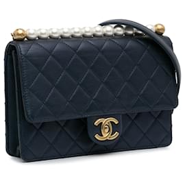 Chanel-CHANEL Handbags Pearl Bag-Blue